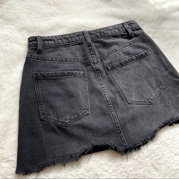Free People Black Denim Mini Skirt Size 25 - Picture 10 of 13